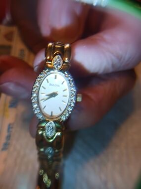 Bulova Women's Gold Toned Diamond Accent Watch